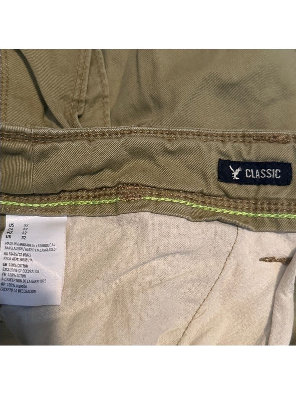 American Eagle Outfitters Khaki Cargo Shorts 32 Waist - Picture 4 of 5